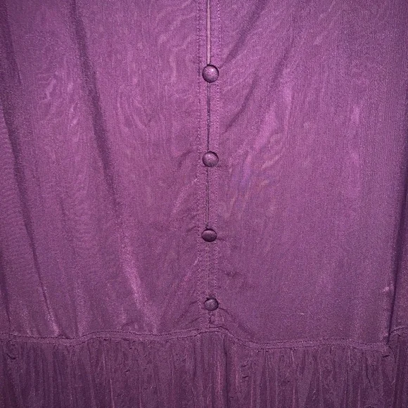 Torrid 5 5X purple sheer babydoll blouse ruffles back buttons tiered - Picture 3 of 7